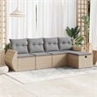 vidaXL 5 Piece Poly Rattan Sofa Set in Beige
