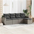 vidaXL 5 Piece Steel Large Patio Sofa Set in Gray