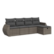 vidaXL 5 Piece Steel Large Patio Sofa Set in Gray
