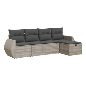 vidaXL 5 Piece Sofa Set in Gray