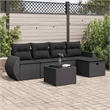 vidaXL 6 Piece Poly Rattan Sofa Set in Black