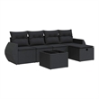 vidaXL 6 Piece Poly Rattan Sofa Set in Black
