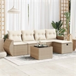 vidaXL 6 Piece Steel Medium Sofa Set in Beige