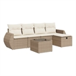 vidaXL 6 Piece Steel Medium Sofa Set in Beige