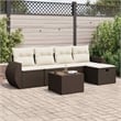 vidaXL 6 Piece Poly Rattan Sofa Set in Brown