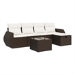 vidaXL 6 Piece Poly Rattan Sofa Set in Brown