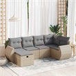 vidaXL 6 Piece Poly Rattan Sofa Set in Beige