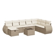 vidaXL 9 Piece Steel Sofa Set in Beige