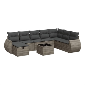 vidaXL 9 Piece Sofa Set in Gray