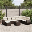 vidaXL 9 Piece Steel Sofa Set in Brown