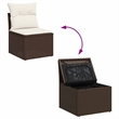 vidaXL 9 Piece Steel Sofa Set in Brown