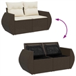 vidaXL 9 Piece Steel Sofa Set in Brown