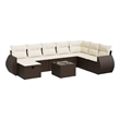 vidaXL 9 Piece Steel Sofa Set in Brown