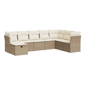 vidaXL 8 Piece Steel Sofa Set in Beige