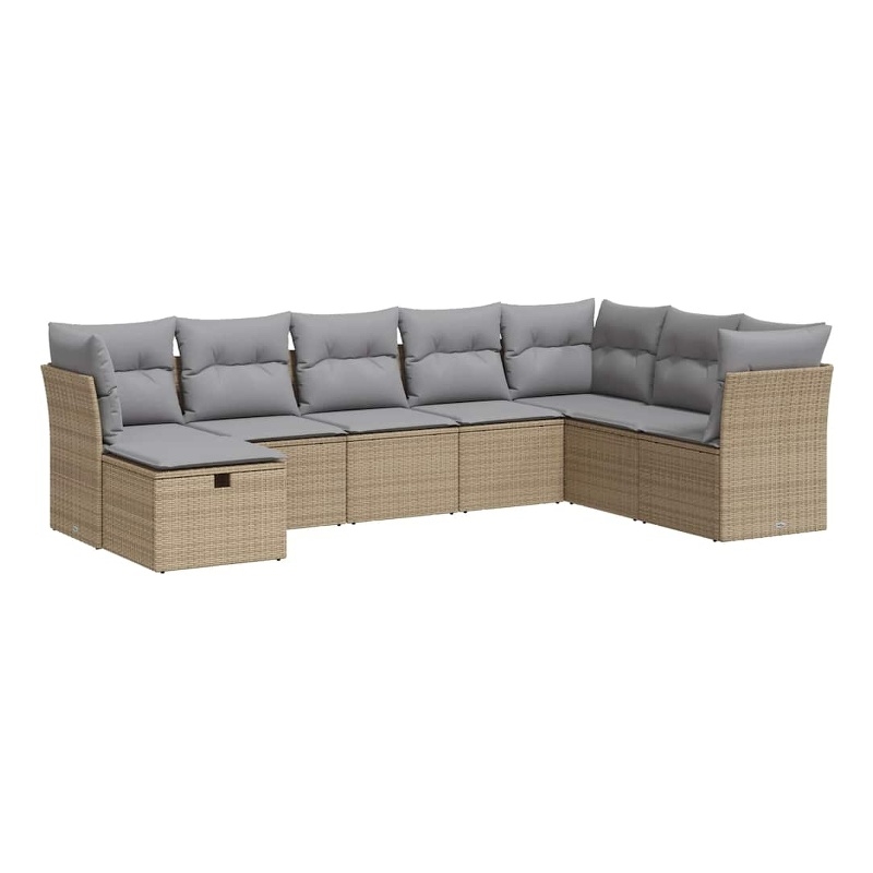 vidaXL 8 Piece Sofa Set in Gray/Beige