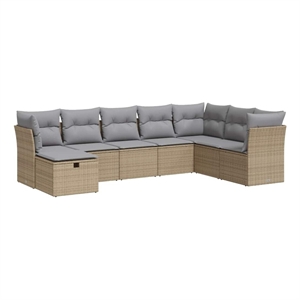vidaXL 8 Piece Sofa Set in Gray/Beige