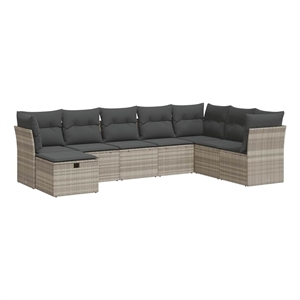vidaXL Poly Rattan Small Sofa Set in Gray