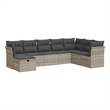 vidaXL Poly Rattan Small Sofa Set in Gray