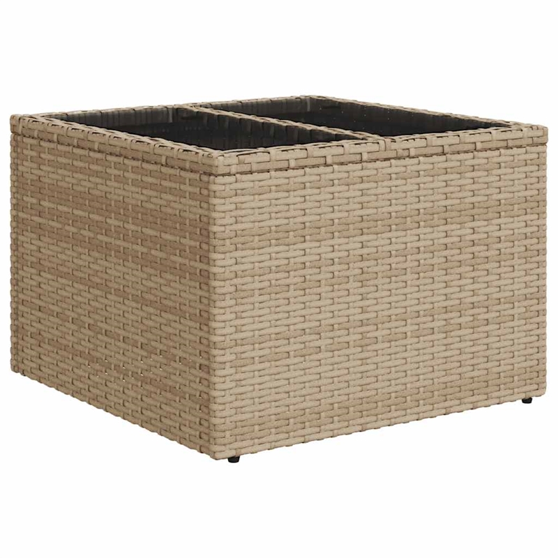 vidaXL 9 Piece Poly Rattan Sofa Set in White/Cream/Beige