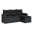 vidaXL 4 Piece Poly Rattan Sofa Set in Black