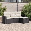 vidaXL 4 Piece Steel Sofa Set in Black
