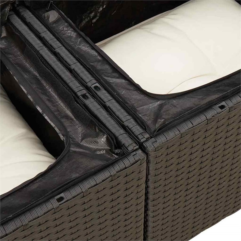 vidaXL 4 Piece Steel Sofa Set in Black