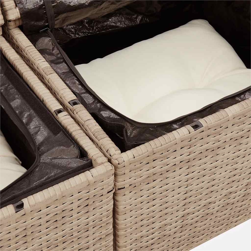 vidaXL 4 Piece Sofa Set in White/Cream/Beige