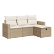 vidaXL 4 Piece Sofa Set in White/Cream/Beige