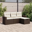 vidaXL 4 Piece Large Sofa Set in Brown