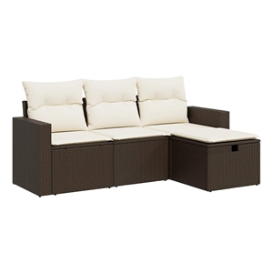 vidaXL 4 Piece Large Sofa Set in Brown