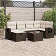 vidaXL 7 Piece Poly Rattan Sofa Set in Brown