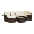vidaXL 7 Piece Poly Rattan Sofa Set in Brown