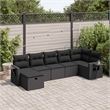 vidaXL 7 Piece Poly Rattan Large Sofa Set in Black