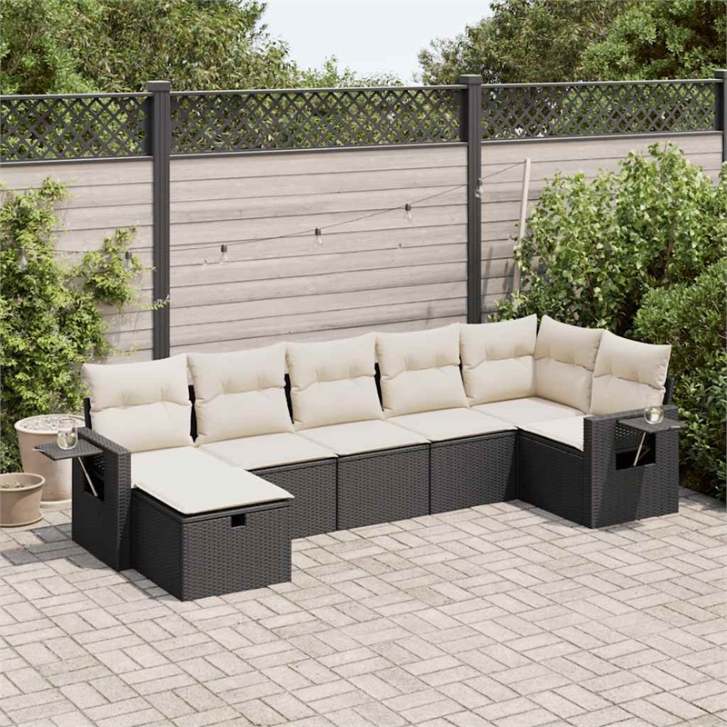 vidaXL 7 Piece Sofa Set in Black