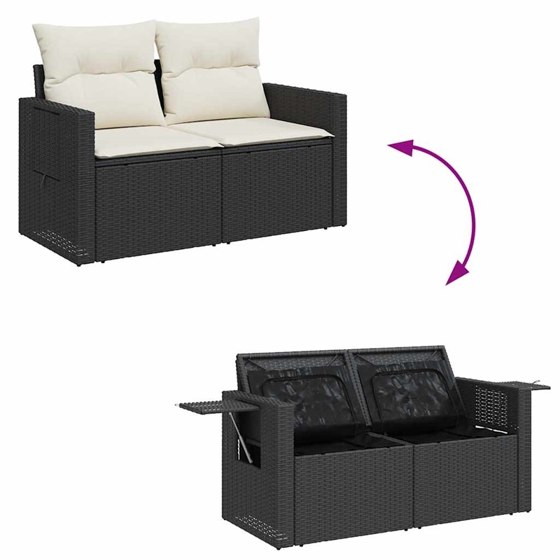 vidaXL 7 Piece Sofa Set in Black