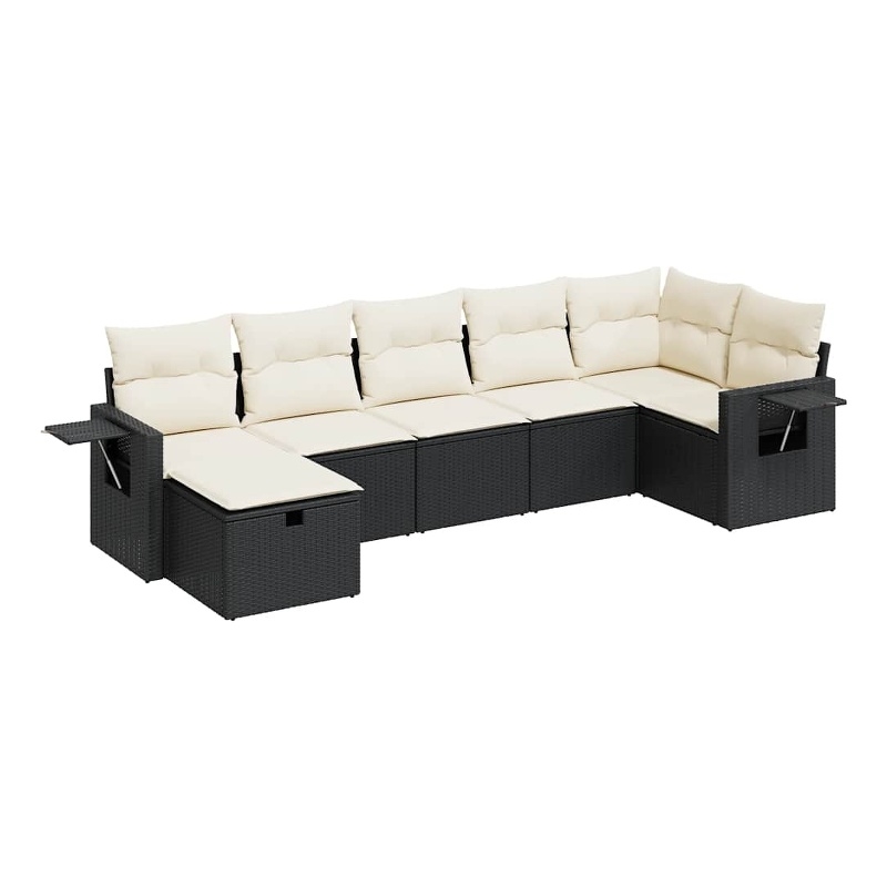 vidaXL 7 Piece Sofa Set in Black