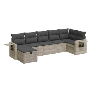 vidaXL 7 Piece Steel Small Sofa Set in Gray