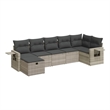 vidaXL 7 Piece Steel Small Sofa Set in Gray