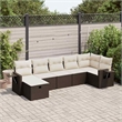 vidaXL 7 Piece Poly Rattan Large Sofa Set in Brown
