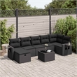 vidaXL 8 Piece Steel Small Sofa Set in Black