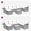 vidaXL 8 Piece Steel Small Sofa Set in Black