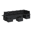 vidaXL 8 Piece Steel Small Sofa Set in Black