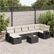 vidaXL 8 Piece Poly Rattan Sofa Set in Black