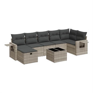 vidaXL 8 Piece Steel Sofa Set in Gray