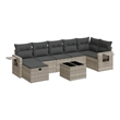 vidaXL 8 Piece Steel Sofa Set in Gray