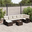 vidaXL 8 Piece Poly Rattan Large Sofa Set in Brown