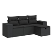 vidaXL 4 Piece Poly Rattan Large Sofa Set in Black