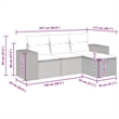 vidaXL 4 Piece Poly Rattan Sofa Set in Black/Blue