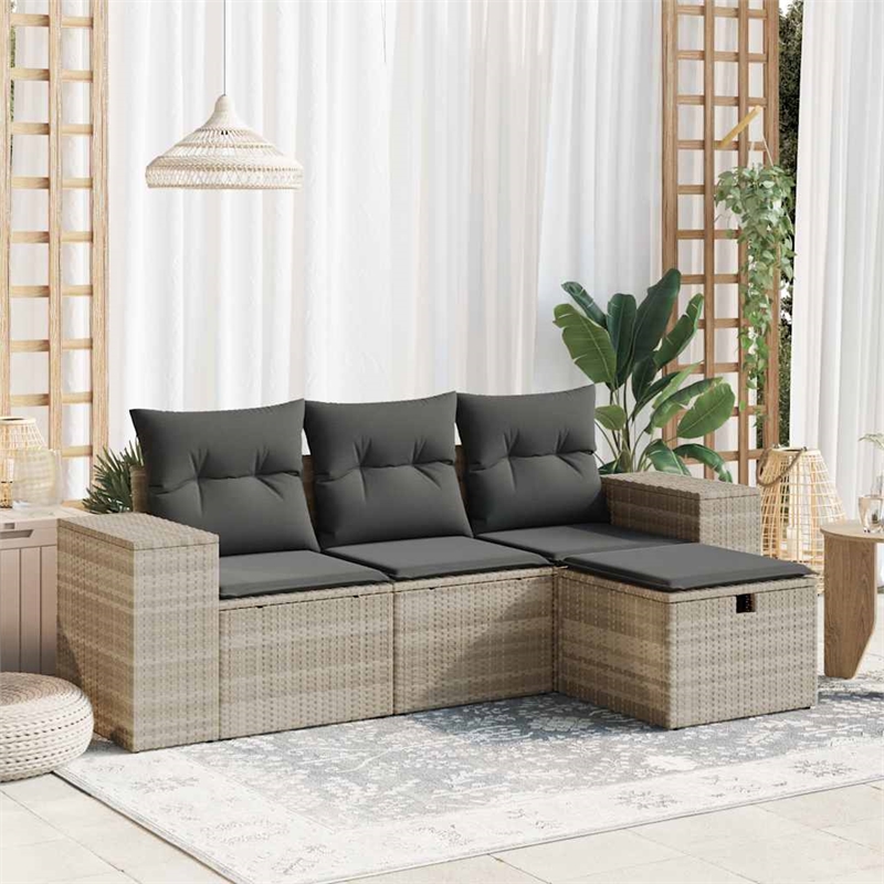 vidaXL 4 Piece Sofa Set in Gray