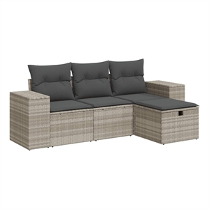vidaXL 4 Piece Sofa Set in Gray